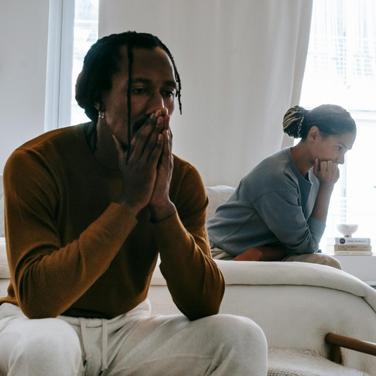 Picture of couple struggling with Emotional intimacy tips and romantic candle rituals to reconnect with your spouse through scent and ambiance