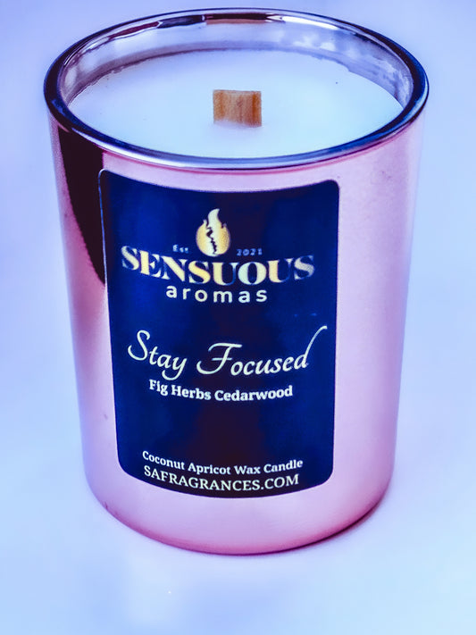 Sensuous Aromas LLC Limited-Time fig and Cedarwood scented relaxation candle handcrafted with natural, eco-friendly, and organic ingredients for a clean-burning hypoallergenic experience. The perfect holiday/Christmas gift for friends and family who indulge in daily self-care routines.