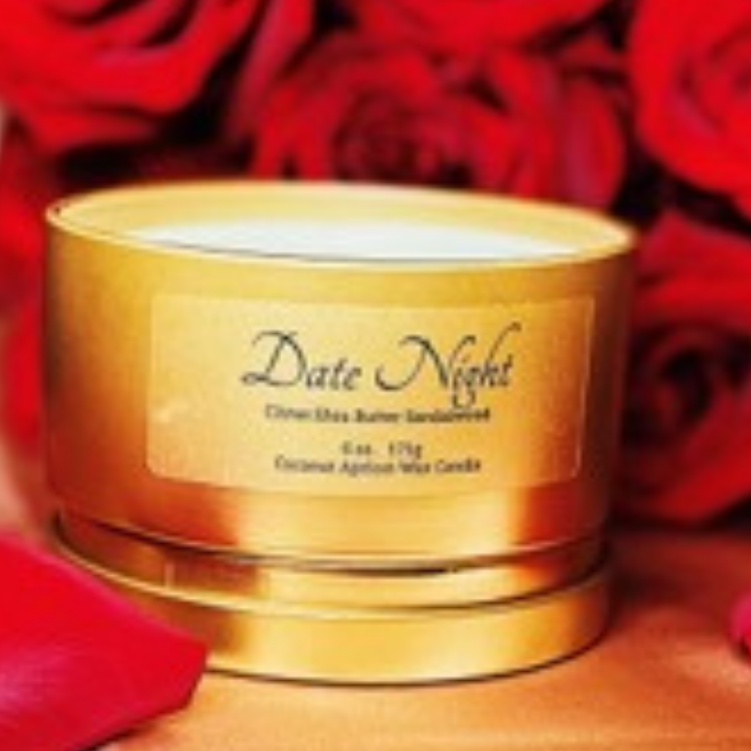 DATE NIGHT COCONUT APRICOT WAX CANDLE LUXURY TIN
