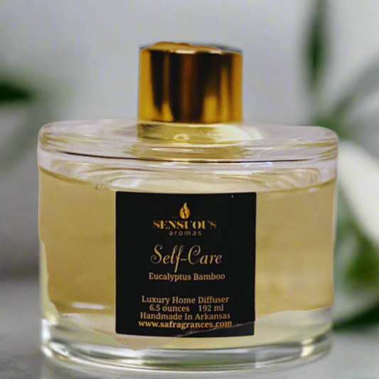 Luxury Sustainable reed diffuser with eucalyptus, geranium, and bamboo – spa-inspired