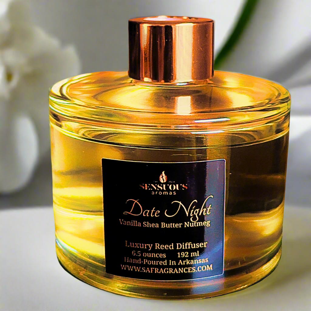 Long-lasting Date Night Luxury Reed Diffuser handpoured with natural ingredients free of toxins 