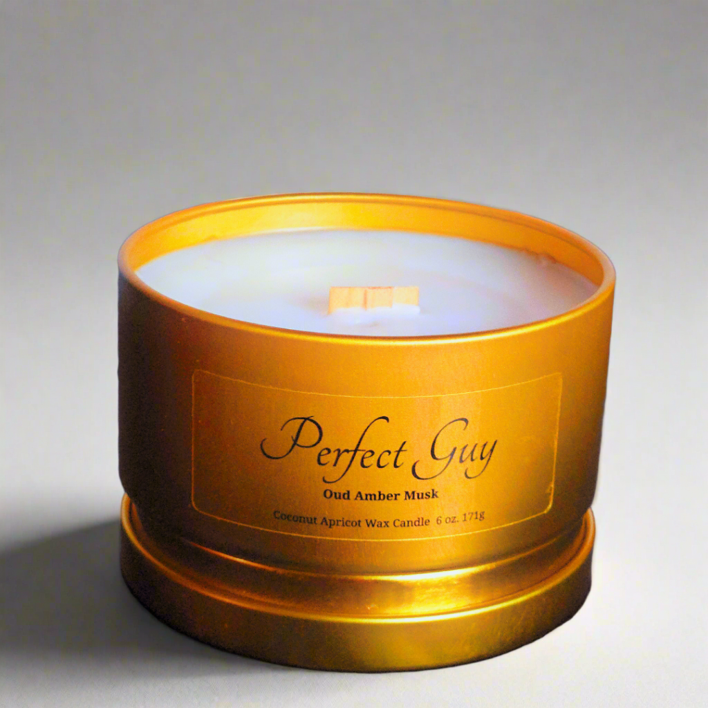 PERFECT GUY COCONUT APRICOT WAX CANDLE LUXURY TIN