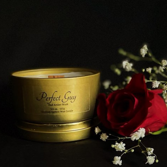 Masculine scented long lasting candle handpoured with organic ingredients